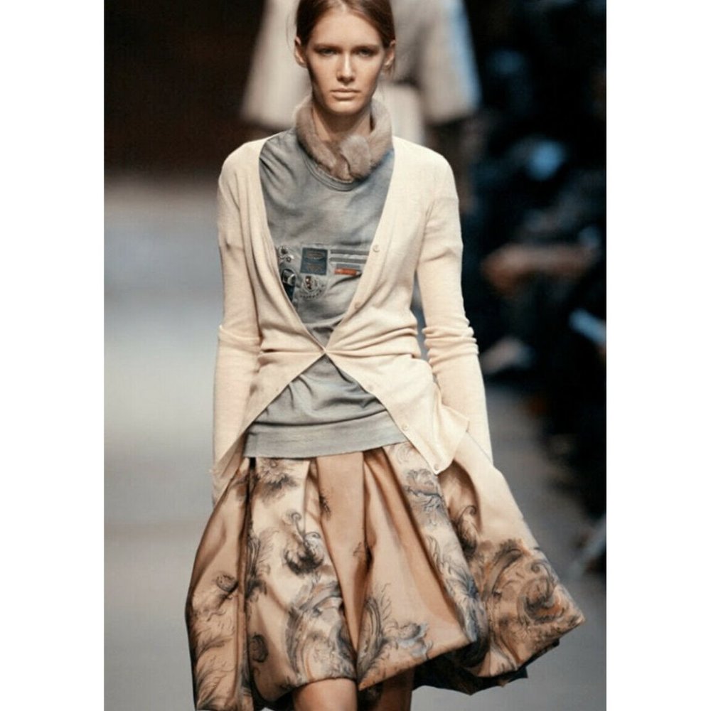 PRADA Silk Pleated Bubble Midi Paisley Skirt 6 - Picture 1 of 10